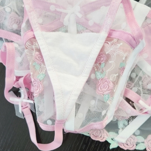 New!For Love and Lemons Pointelle Rose's Teddy - Picture 14 of 16